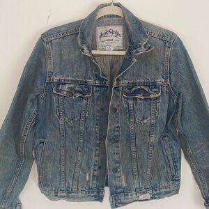 Abercrombie & Fitch distressed denim women’s jeans jacket Sz L